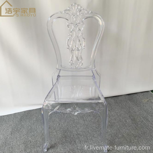 Chaise en acrylique de mariage Chaise de cristal de résine